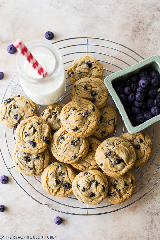 Chewy Brown Sugar Blueberry Cookies - The Beach House Kitchen