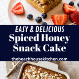 Easy Spiced Honey Snack Cake long Pinterest pin