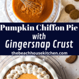 Pumpkin Chiffon Pie with Gingersnap Crust long Pinterest pin