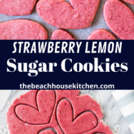 Strawberry Lemon Sugar Cookies long Pinterest pin