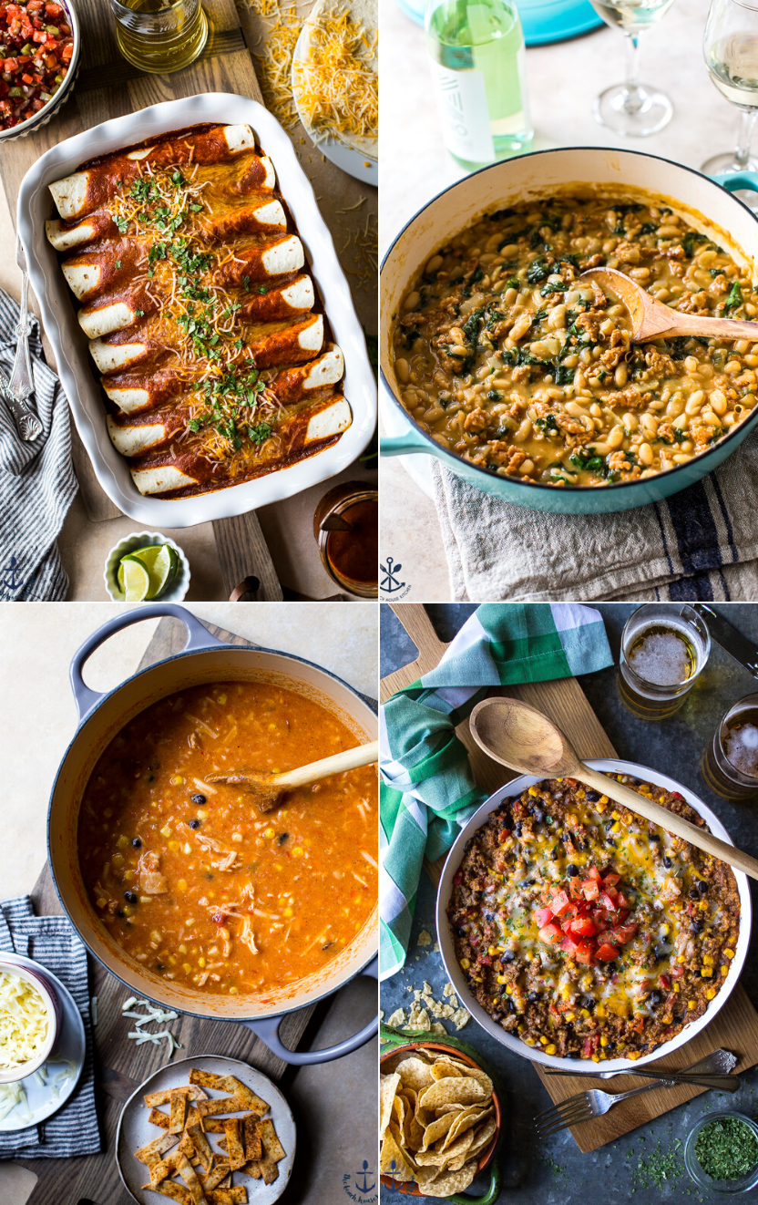 a collage of Mexican food photos