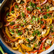 Chicken Noodle Stir Fry with Spicy Peanut Sauce
