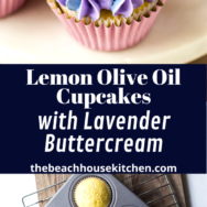 Lemon Olive Oil Cupcakes with Lavender Buttercream long Pinterest pin