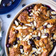 Blueberry Croissant Bread Pudding long Pinterest pin