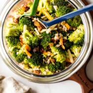 Classic Broccoli Salad with Bacon long Pinterest pin