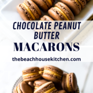 Chocolate Peanut Butter Macarons long Pinterest pin