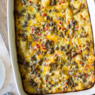 Creole Breakfast Egg Bake with Sausage long Pinterest pin