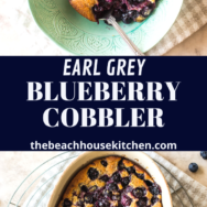 Earl Grey Blueberry Cobbler long Pinterest pin