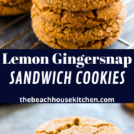 Lemon Gingersnap Sandwich Cookies long Pinterest pin