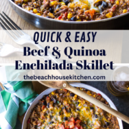 Beef and Quinoa Enchilada Skillet long Pinterest pin