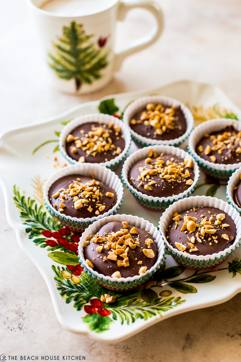 A holiday plate of snickers cups