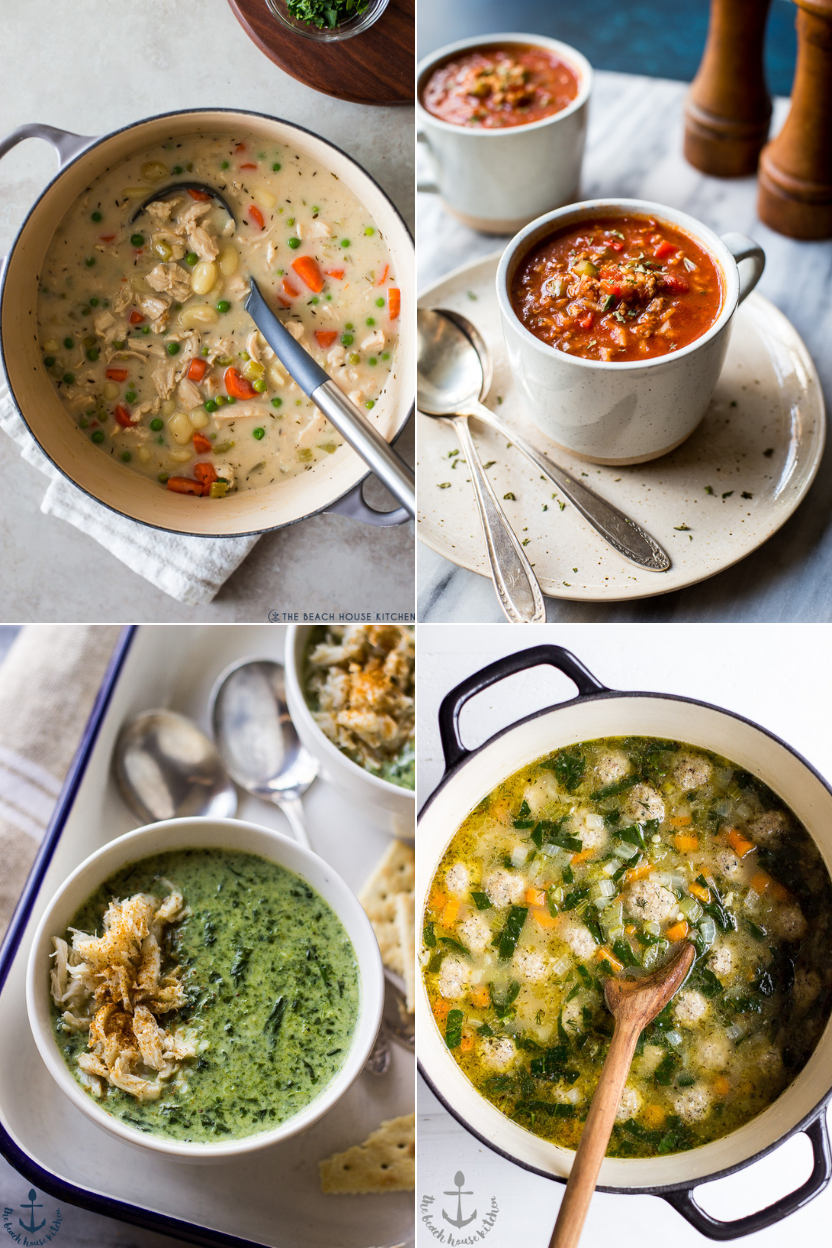 Collage of 4 soup photos