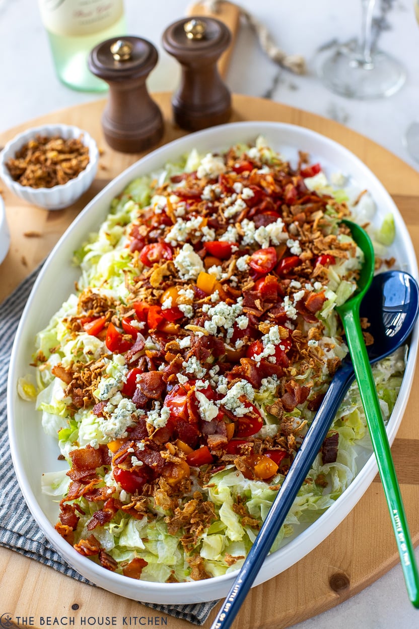 Up close photo of a wedge chopped salad